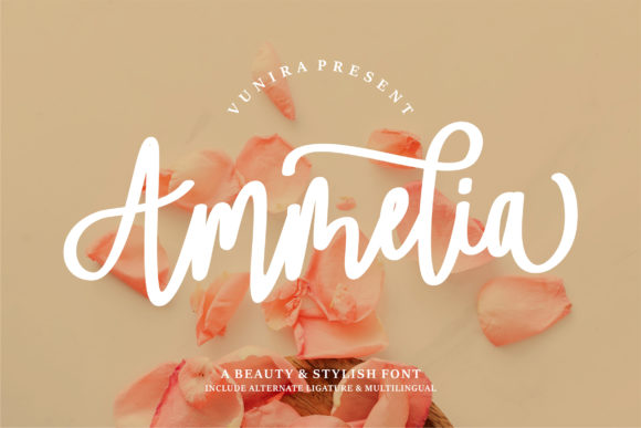 Ammelia: A Flowing Script Handwritten Font for Editors