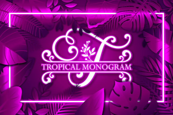 Tropical Monogram Font for Digital Creators